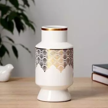 Ваза керамика "Раяна" d-6,5 см 10х19 см, белый