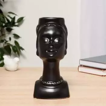 Ваза керамика "Соблазн" d-6 см,11х10х23,5 см, чёрный