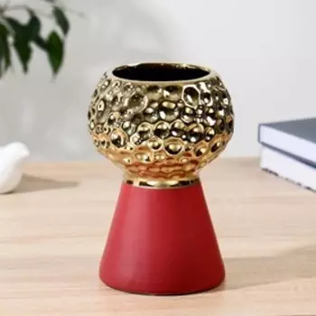 Ваза керамика "Теона" H=19 см,d=8.5см, бордовый