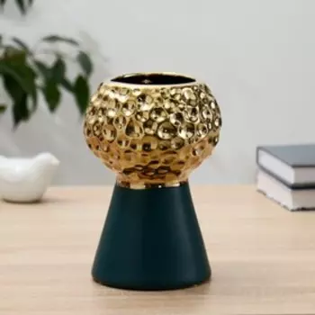 Ваза керамика "Теона" H=19 см,d=8.5см тёмно-зелёный