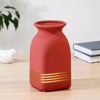 Ваза керамика "Тобиас" узкая, H=20 см,d отверстия=6,5см кирпичный