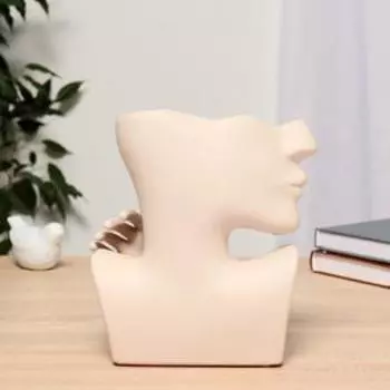 Ваза «Утончённый профиль», 14.5820 см, керамика, бежевая