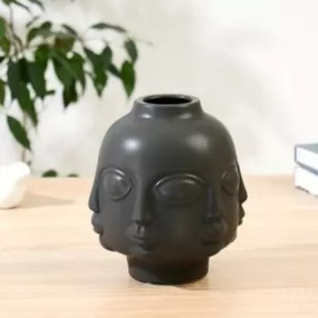 Ваза керамика "Воззрение" h=18 см, d=5см чёрный