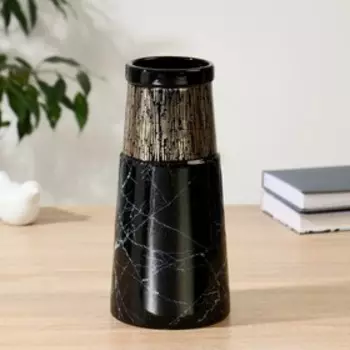 Ваза керамика "Жаклин" h-24,5 см, d-8 см, чёрный