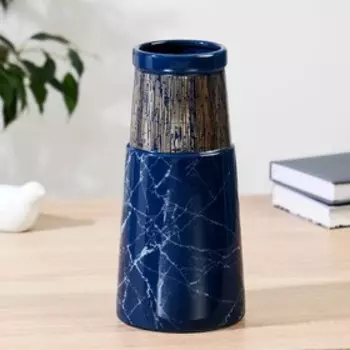 Ваза керамика "Жаклин" h-24,5 см d-0,8 см, синий