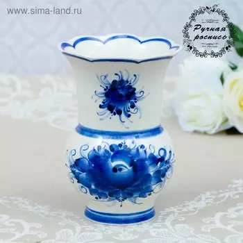 Ваза "Колокольчик", гжель, фарфор, 17 см