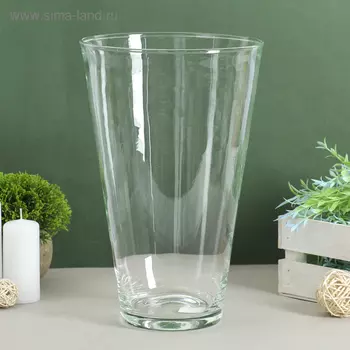 Ваза «Коническая», 4 л, большая, d=18.5 см, 2918.510 см, стекло, прозрачная