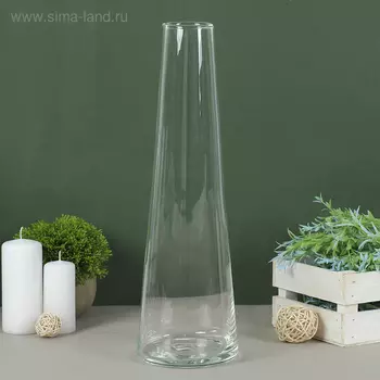 Ваза «Коническая», 2 л, d=5.5 см, 39126 см, большая, стекло, прозрачная