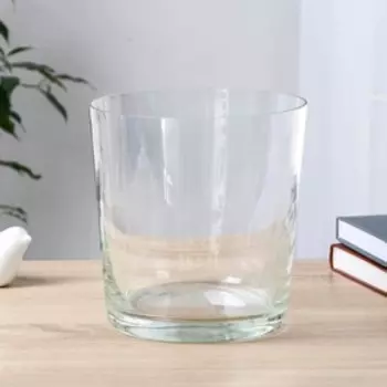 Ваза "Коническая" h-19см d-17см, прозрачная