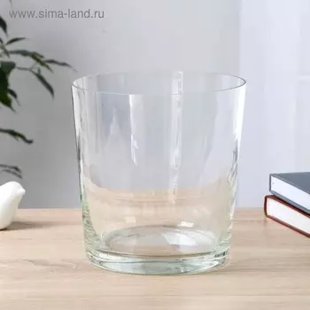 Ваза "Коническая" h-19см d-17см, прозрачная