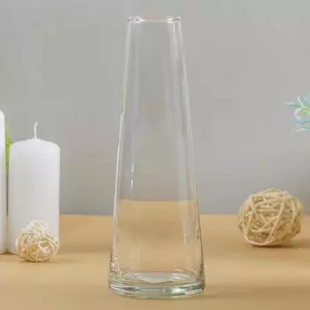 Ваза «Коническая», 320 мл, 1947 см, средняя, стекло, прозрачная