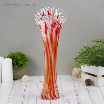 Ваза "Коралл" красно-белая 38 см