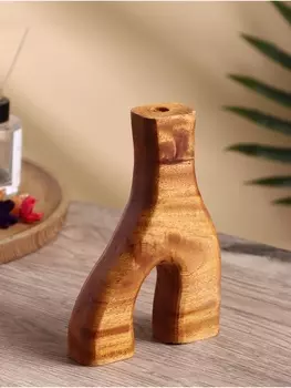 Ваза для сухоцветов «Корень», 12318 см, дерево Джати, коричневая