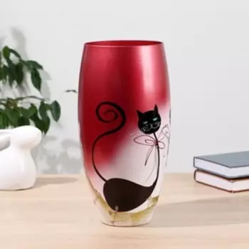 Ваза "Котики" d-12.5см, 30 х14 см