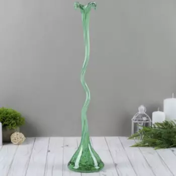 Ваза "Крученая" 51 см, зеленая