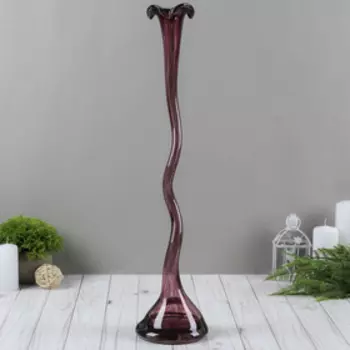 Ваза "Крученая" d-отверстия горлышка 2,5см; h-51 см, марганцевая