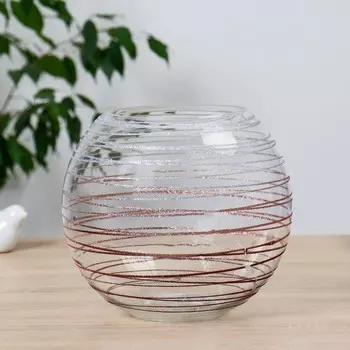 Ваза "Круиз" какао, с декором H=20см, d=13см, V=5л