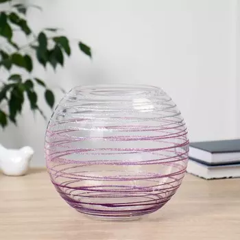 Ваза "Круиз" розовый с декором H=20см, d=13см, V=5л