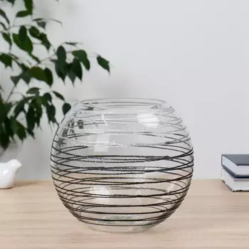 Ваза "Круиз" серебро с декором H=20см, d=13см, V=5л