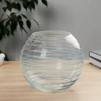 Ваза "Круиз" синий с декором H=20см, d=13см, V=5л