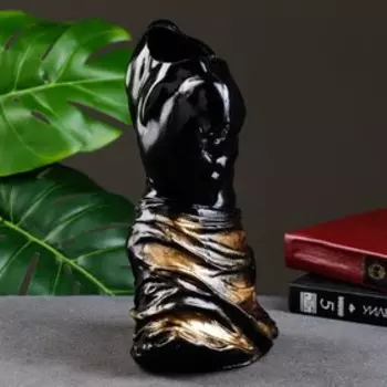 Ваза "Культурист" черная с золотом