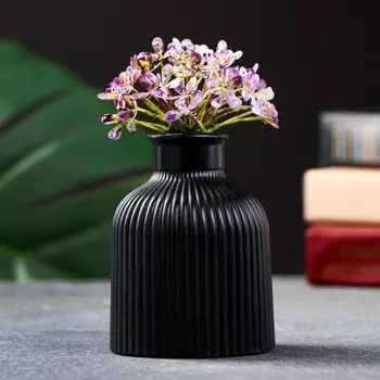 Ваза «Кувшинчик в полоску», 9.57 см, гипс, чёрная