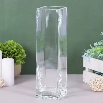 Ваза «Квадро», 900 мл, 267.5 см, стекло, прозрачная