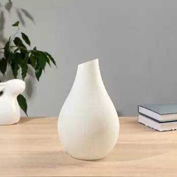 Ваза "Лаура"белый матовый "свобода" d=4,5 см, h=24х14 см