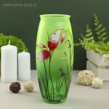 Ваза Лето с росписью на крашеном стекле, d-7см 10х23 см