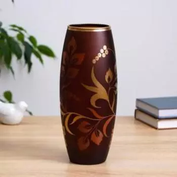 Ваза "Листопад" коричневая 8х11х26 см