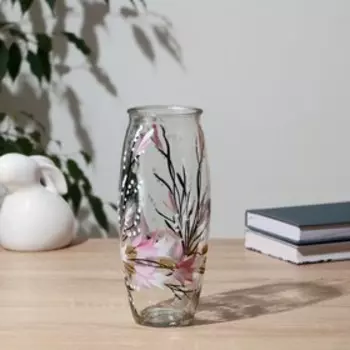 Ваза Майя с росписью на проз.стекле, d-7см 10х23 см