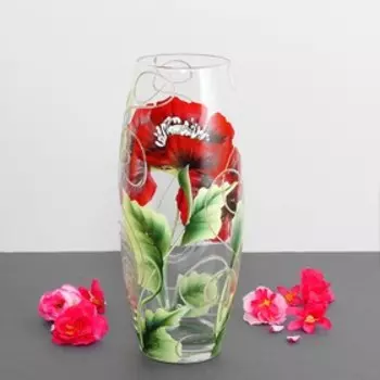 Ваза "Маки" d-7.5х11х26 см