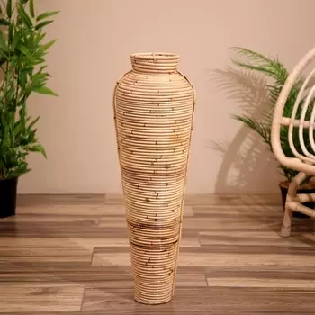 Ваза напольная 25х25х70 см, ротанг