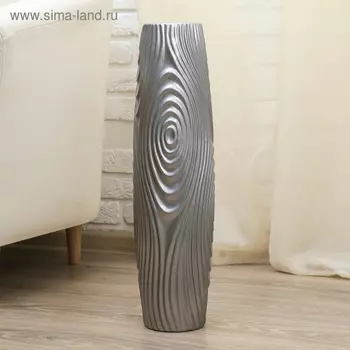 Ваза напольная 60 см "Круги" серая, бочка