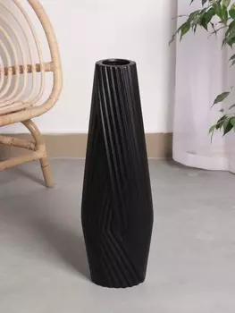 Ваза напольная «Айко», 5813 см, керамика, чёрная