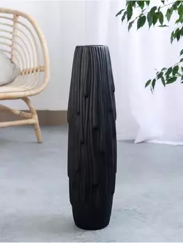 Ваза напольная «Ганс», 5813 см, керамика, чёрная