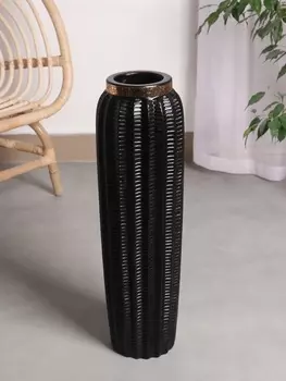 Ваза напольная «Хейден», 5914 см, керамика, чёрная