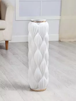 Ваза напольная «Люче», h=60 см, керамика, белая