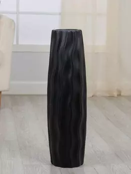 Ваза напольная «Теренс», h=60 см, керамика, чёрная