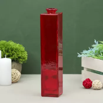 Ваза "Нарцисс" красная, прозрачная 24,5х5,5х5,5см, 0,45л