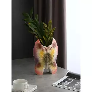 Ваза настольная "Бабочка", разноцветная, 31 см, микс, керамика