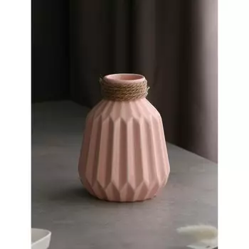 Ваза настольная «Геометрия», h=18 см, цвет розовый, керамика, 1 сорт, Иран