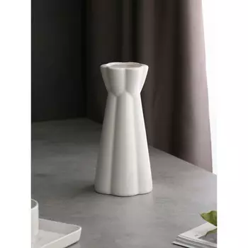 Ваза настольная «Кубок», h=24 см, цвет белый, керамика, 1 сорт, Иран