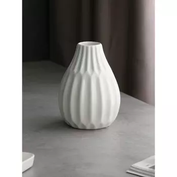 Ваза настольная «Легран», h=18 см, цвет белый, керамика, 1 сорт, Иран