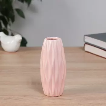 Ваза «Теган», бочка, 12.55 см, керамика, розовая