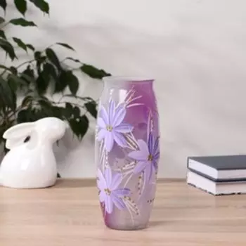 Ваза Невеста с росписью на крашеном стекле, d-7; 10х23 см