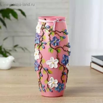 Ваза "Объёмные цветы" h-23,5х9,5; d-6.5см