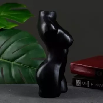 Ваза "Обнаженное тело" черная 22,5х14х10см