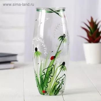 Ваза "Одуванчики с божьими коровками" h-23,5х9,5; d-6.5см