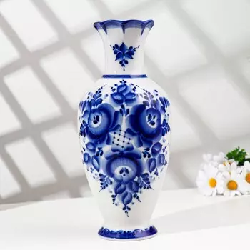 Ваза цветов, сухоцветов «Оля», 27 см, фарфор, гжель